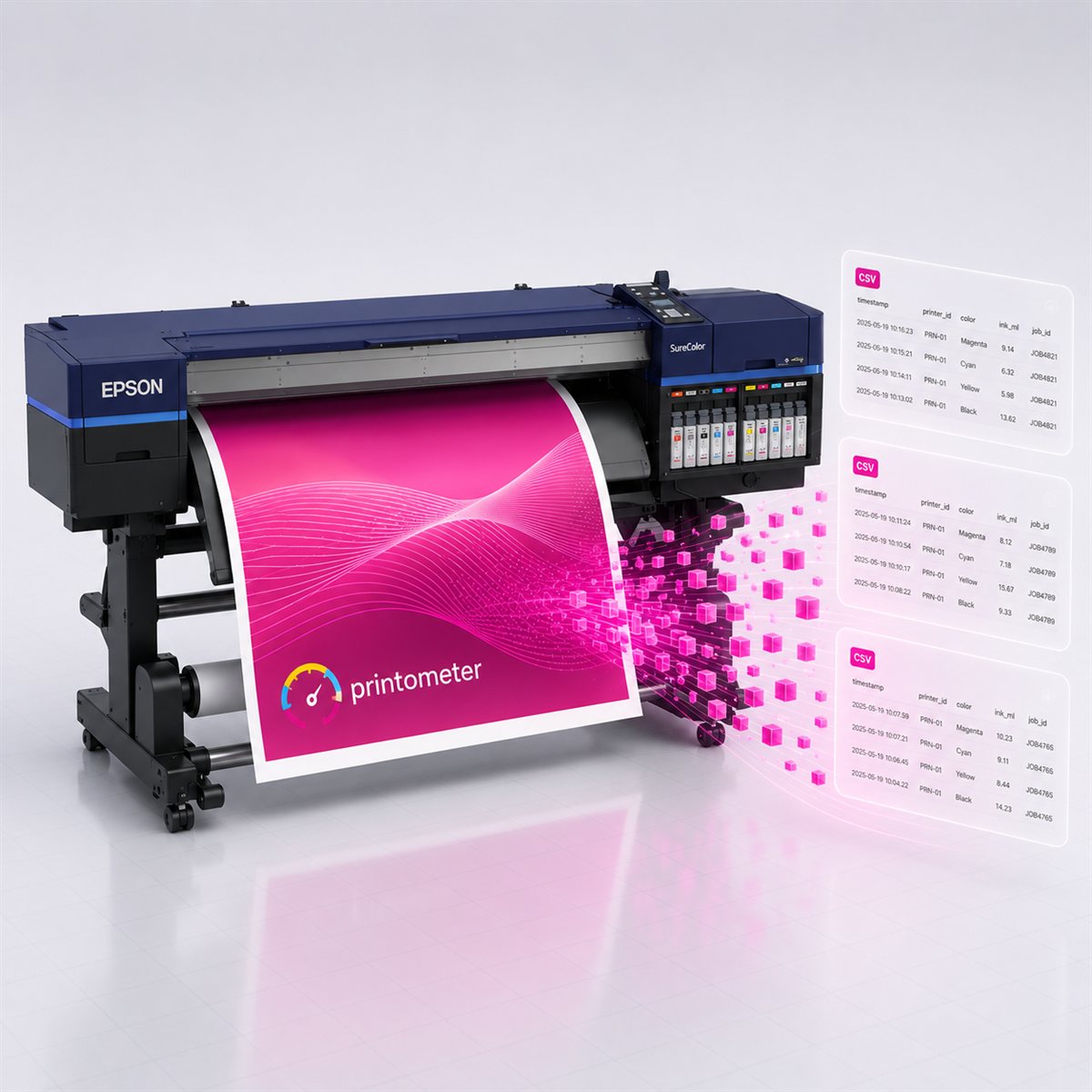 Epson SureColor large-format printer with Printometer analytics